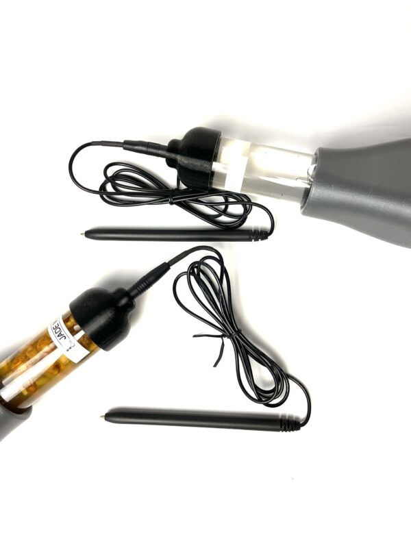 Acu cap stylus attached to Lifesabre vial Tesla coil approach to electro acupuncture